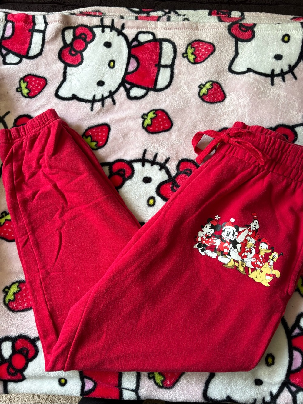 Red Disney Character Sweatpants